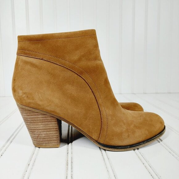 Franco Sarto Disco Ankle Boots Heels Leather Brown H703 - Picture 5 of 13